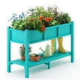 thumbnail image 1 of Dycanpo Raised Garden Bed with Legs and Storage Shelf, Outdoor Planter Box, 47x19x28in, Aruba Blue, 1 of 9
