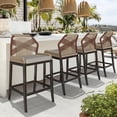 Dycanpo Counter Height Bar Stools Rattan Chairs Boho Bar Stools Set of 4 ,Black - Walmart.com
