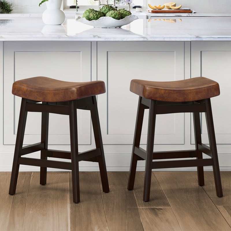 Dycanpo Saddle Seat Counter Height Bar Stools Set of 2 for Kitchen ...