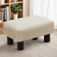 thumbnail image 1 of Dycanpo Small Rectangle Foot Stool Footrest Ottoman Stool with Faux Leather for Couch, Beige, 1 of 7