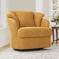 thumbnail image 1 of Dycanpo Swivel Accent Chair , 360 Degree Round Swivel Barrel Chair with Pillow , Soft Padded Barrel Armchair for Living Room , Yellow, 1 of 10
