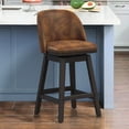 thumbnail image 1 of Dycanpo Swivel Bar Stool, 26" Counter Height Bar Stools with Back & footrest for Kitchen, Brown, 1 of 8
