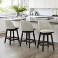 thumbnail image 1 of Dycanpo Swivel Bar Stools Set of 3, 26" Counter Stools with Back & Footrest for Kitchen, Light Gray, 1 of 10
