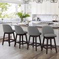 thumbnail image 1 of Dycanpo Swivel Bar Stools Set of 4, 26" Counter Stools with Back & Footrest for Kitchen, Gray, 1 of 9