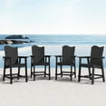 thumbnail image 1 of Dycanpo 25.6'' Tall Adirondack Chair with Cup Holder,Outdoor Bar Stools set of 4,HDPS-Black, 1 of 7