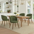 thumbnail image 1 of Dycanpo Upholstered Dining Chairs Set of 4, Wooden Dining Side Chairs with Curved Backrest & Individual Back Cushion, Green, 1 of 10