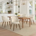 thumbnail image 1 of Dycanpo Upholstered Dining Chairs Set of 4, Wooden Dining Side Chairs with Curved Backrest & Individual Back Cushion, Linen-Fabric, 1 of 8