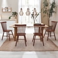 thumbnail image 1 of Dycanpo Wood Dining Chairs Set of 4 with Spindle Back for Kitchen, Dining Room and Farmhouse, Brown, 1 of 7