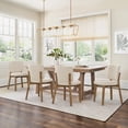 thumbnail image 1 of Dycanpo Wooden Dining Chairs Set of 6, Wide Back Kitchen Side Chairs for Modern Farmhouse Dining Room, Linen Upholstered and Natural Wood Legs, 1 of 9