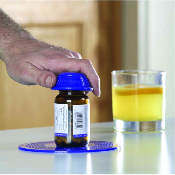Dycem Non-Slip Cone-Shaped Bottle Opener, Blue