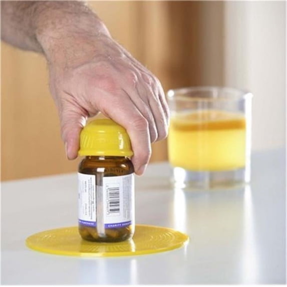 Dycem Non-Slip Cone-Shaped Bottle Opener, Yellow
