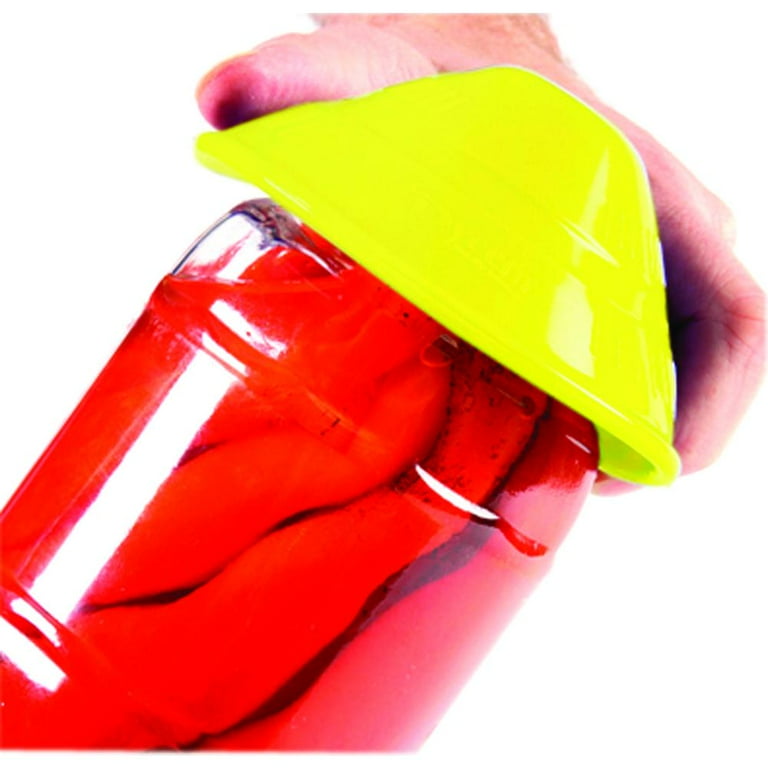 Dycem non-slip cone-shaped bottle opener, yellow