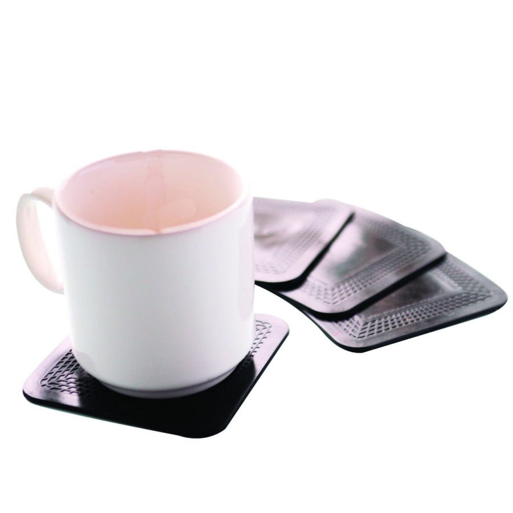 Dycem non-slip square coasters, set of 4, black Dycem non-slip square coasters, set of 4, black