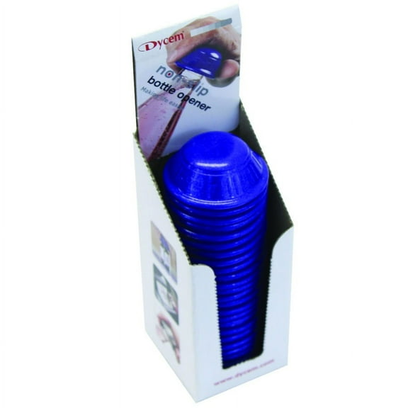 Dycem retail bottle opener display, 25/dispenser, blue