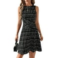 thumbnail image 1 of Women'S Casual Dresses 2025 Sleeveless Striped Mini Dress High Waisted A Line Dresses Black XL, 1 of 8