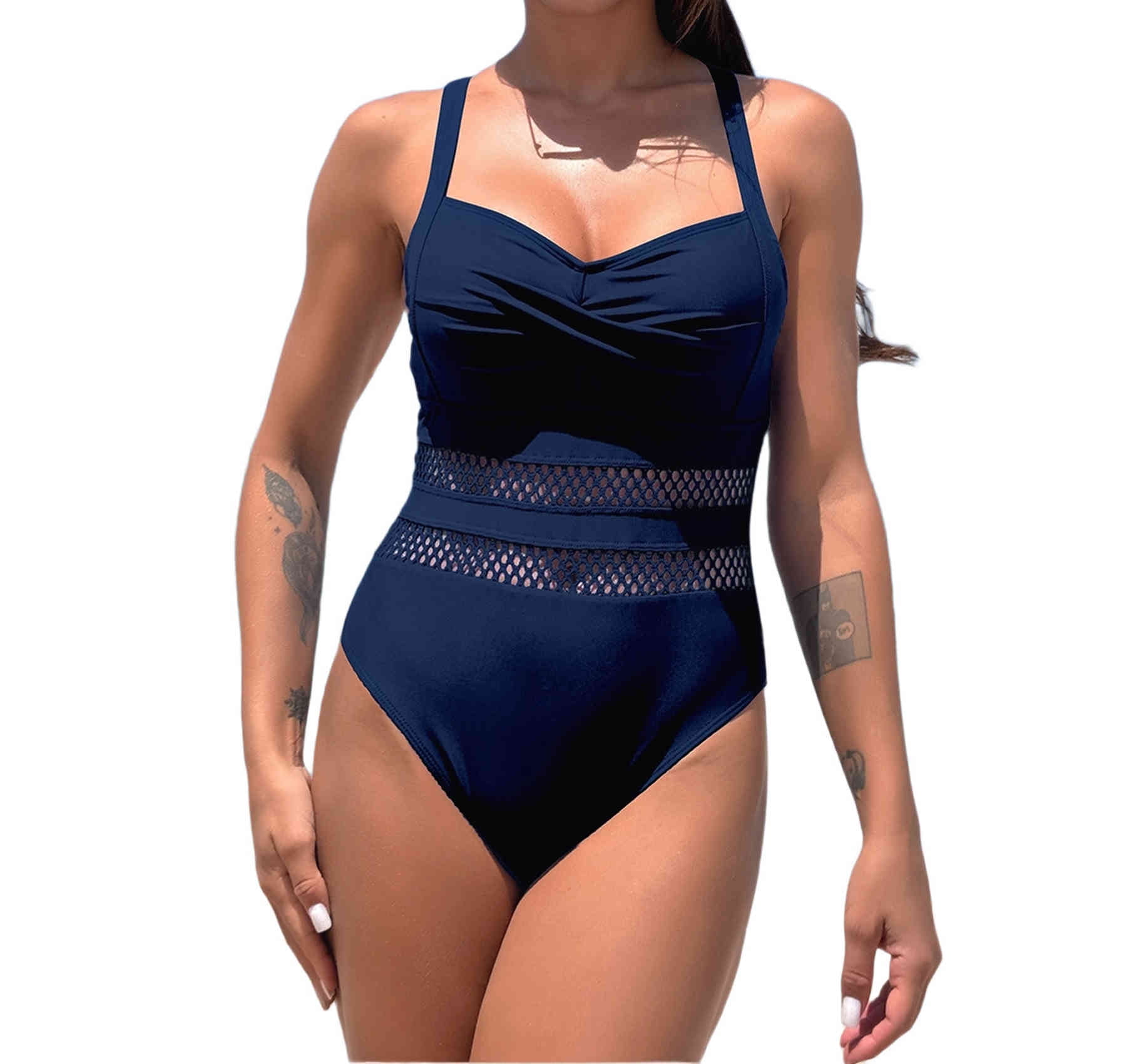 Gdvsclr Women'S Hollow Out Tummy Control Strap Back Bikini Set Bathing ...