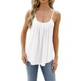 thumbnail image 1 of Dycnvjo Women'S Tank Tops Sleeveless Summer Top Spaghetti Strap Spring Shirt Loose Fit Beach Vacation 2025 Casual White L, 1 of 7