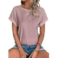 thumbnail image 1 of Womens Short Sleeve Tops Pink XL, 1 of 6