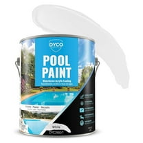 Dyco Waterborne Acrylic Pool Paint, Resistant to UV, Water, Salt, Chemicals, Fading, Cracking & More, Seals Hairline Cracks (White, 1 Gallon)