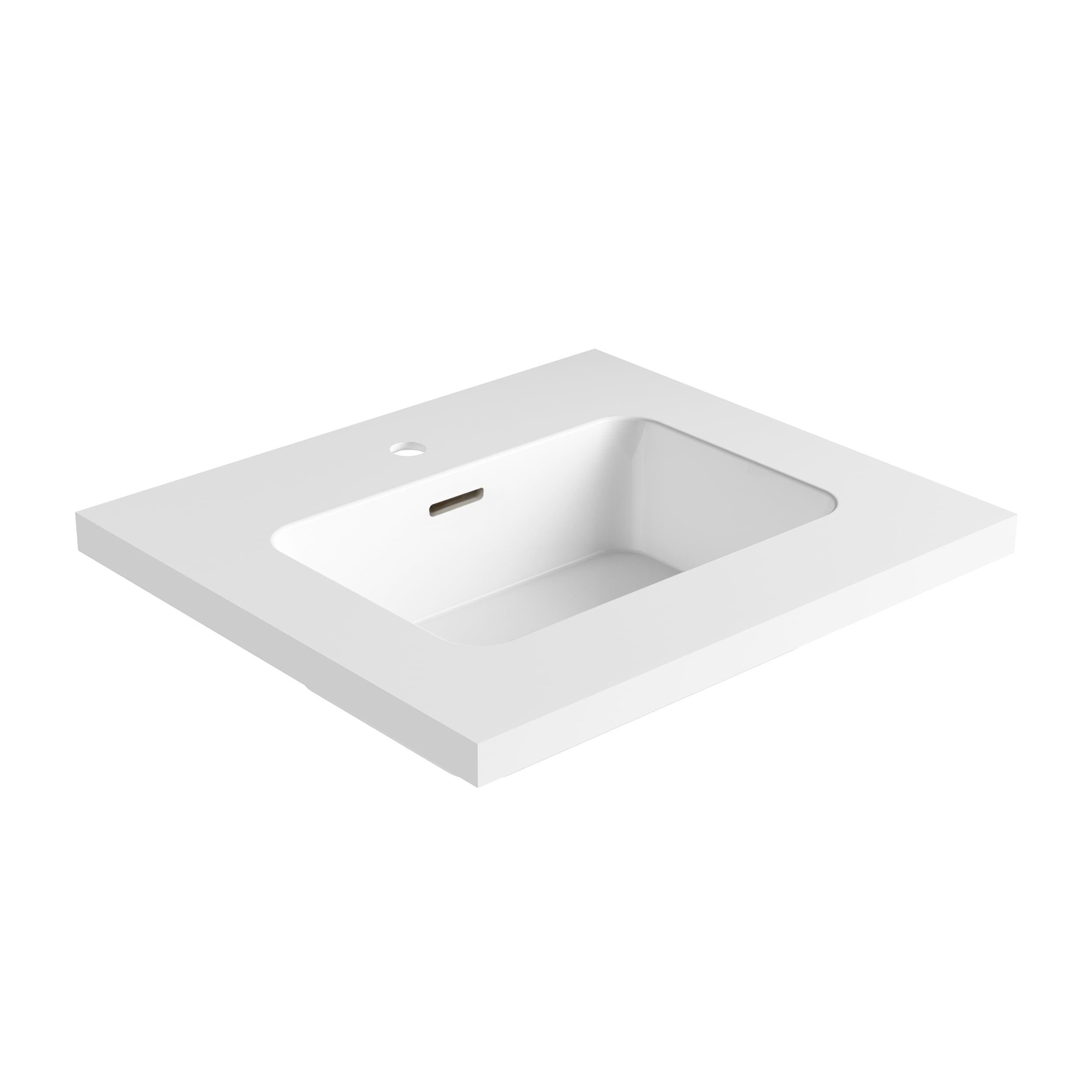 White Stone 25'' Single Bathroom Vanity Top with Sink