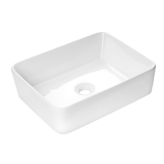 Dyconn Faucet Above Counter 19.3 x 14.76 Rectangle Bathroom Ceramic Vessel Vanity Sink