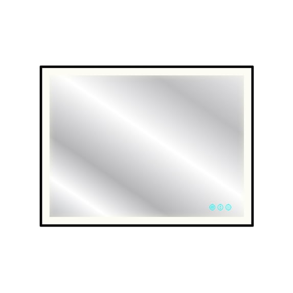 Dyconn Faucet Black Frame Wall Mounted LED Bathroom Vanity Mirror(48"W X 36"H )