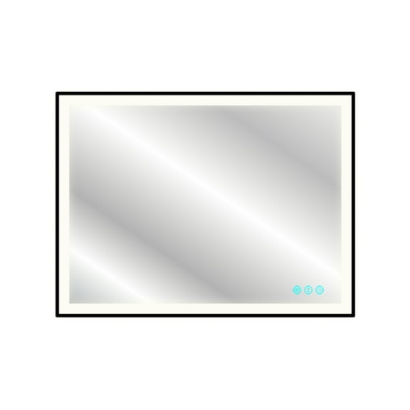 Dyconn Faucet Black Frame Wall Mounted LED Bathroom Vanity Mirror(48"W X 36"H )