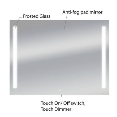 Dyconn Faucet  Catella Wall-mounted Vanity Bathroom LED Backlit Mirror - Clear 48x36 Clear