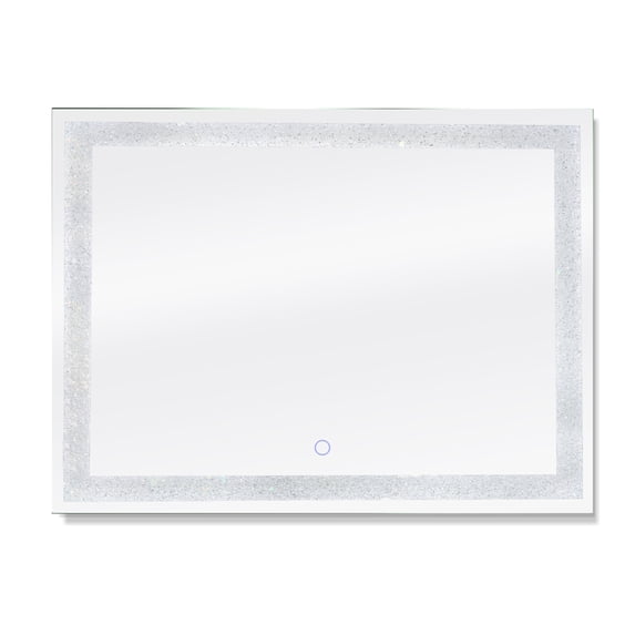 Dyconn Faucet Edison Crystal Horizontal/Vertical Wall Mounted Backlit LED Bathroom Vanity Mirror with Touch ON/OFF/Dimmer & Anti-Fog Function (48"W X 36"H)