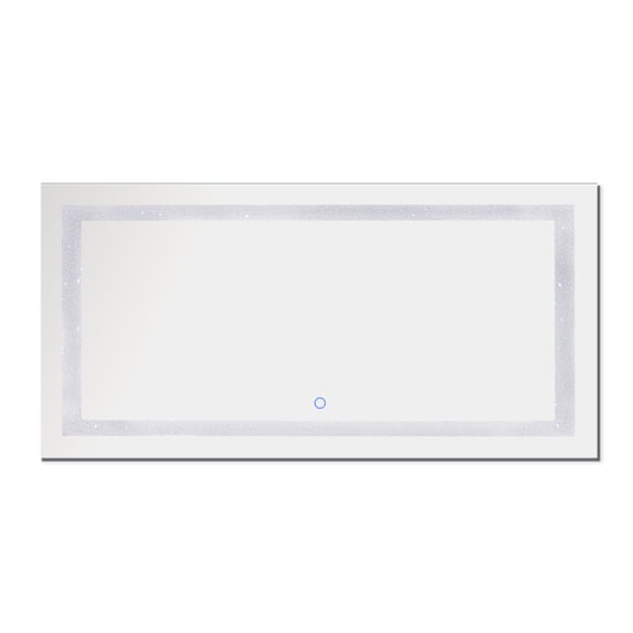 Dyconn Faucet Edison Crystal Horizontal/Vertical Wall Mounted Backlit LED Bathroom Vanity Mirror with Touch ON/OFF/Dimmer & Anti-Fog Function (72"W X 38"H)