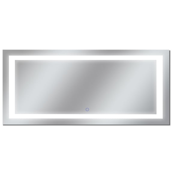 Dyconn Faucet Edison Tri-Color Horizontal/Vertical Wall Mounted Backlit LED Bathroom Vanity Mirror with Touch ON/OFF & Anti-Fog Function (88"W X 38"H)
