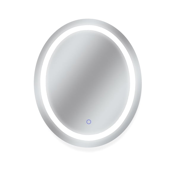 Dyconn Faucet Edison Tri-Color Oval Round Wall Mounted Backlit LED Bathroom Vanity Mirror with Touch ON/Off Dimmer & Anti-Fog Function (30" W X 36" H)