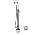 thumbnail image 1 of Dyconn Faucet Kasba BTF43-BLK Free Standing Tub Filler Faucet with Hand Shower, Matt Black, 1 of 7