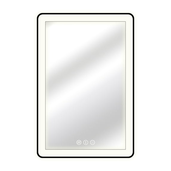 Dyconn Faucet M22 Black Frame Wall Mounted LED Bathroom Vanity Mirror(24"W X 36"H )