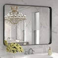 thumbnail image 1 of Dyconn Faucet Raven Rectangular Metal Framed Wall Mounted LED Bathroom Vanity Mirror in Black 36x36, 1 of 5