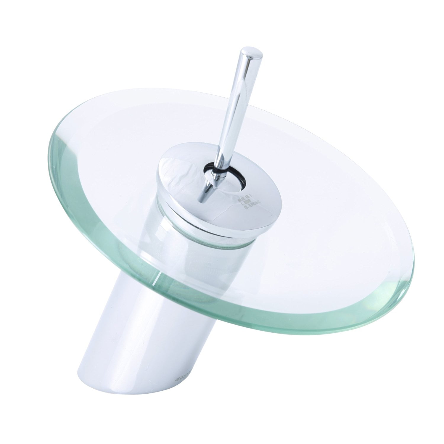 Polished Chrome Glass Waterfall Single-Handle Bathroom Faucet