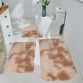 thumbnail image 1 of Dye Bathroom Rugs Sets-Non-Slip Bath Mat Set 3 Piece, Thickened Soft Plush Bath Mat Set, Rubber Back Shower Rug Bath Mats for Bathroom Floor Toilet Door Mat Washable by IHXORA, Khaki, 1 of 7