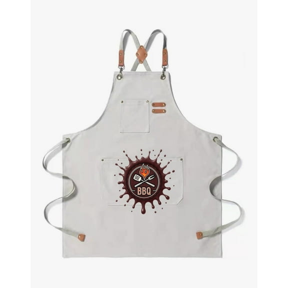 Dye Dirty LLC, 3-Pocket BBQ Sauce Fun Cooking Apron with Leather Accents