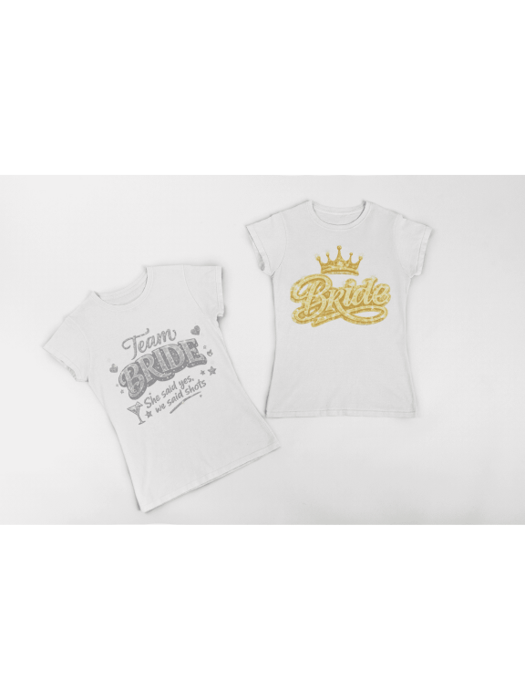 Bride Crew Neck Tee, Bridal Party, Wedding, Bachelorette T-Shirts (Women's)