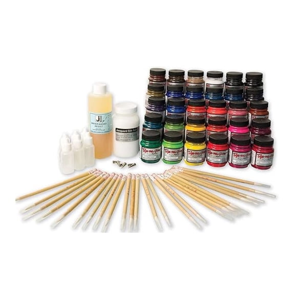Dye-Na-Flow Fabric Painting Kit - Classroom Pack for Group Activities, Textile Art Supplies for Ages 8+, Includes Droppers, Brushes, Resist & Puff Crystals