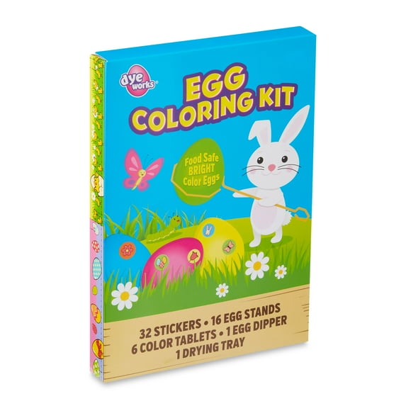 Dye Works Easter Egg Decorating and Dye Kit, Basic Coloring, 1 Kit