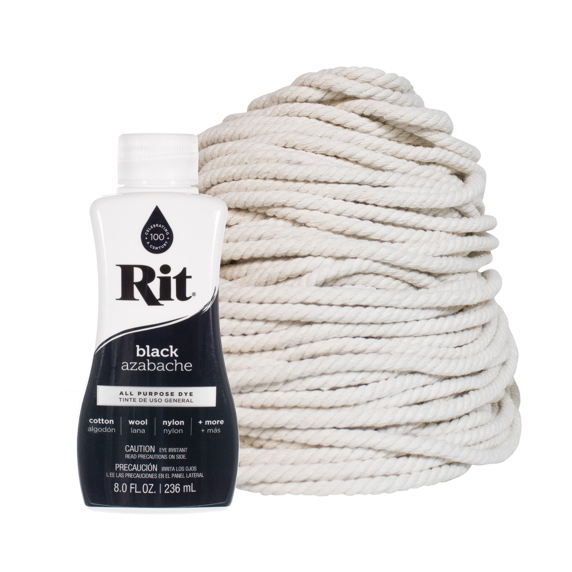 Dye Your Own Macrame Kit – Rit Dye & Cotton Rope – ½ & ¼ Inch – 8 Fluid Ounces – Arts and Craft DIY Decorations, Projects, & Gifts