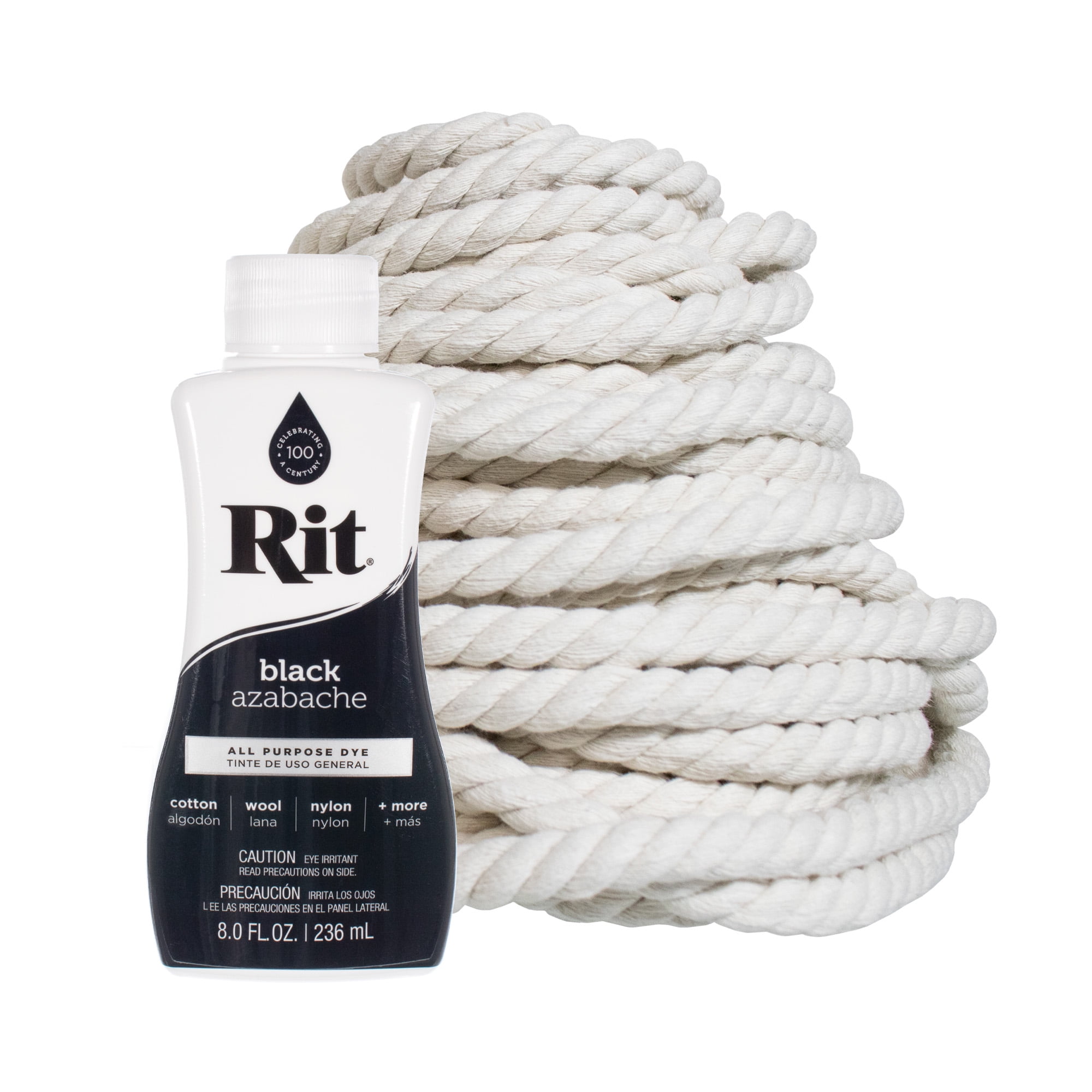 Dye Your Own Macrame Kit – Rit Dye & Cotton Rope – ½ & ¼ Inch – 8 Fluid Ounces – Arts and Craft DIY Decorations, Projects, & Gifts