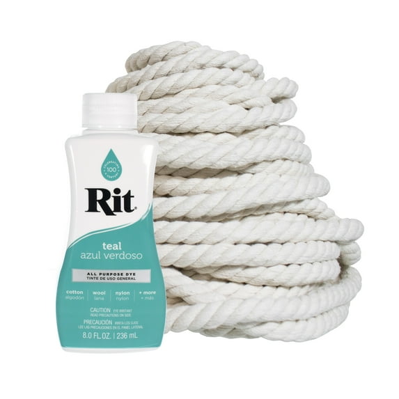 Dye Your Own Macrame Kit – Rit Dye & Cotton Rope – ½ & ¼ Inch – 8 Fluid Ounces – Arts and Craft DIY Decorations, Projects, & Gifts