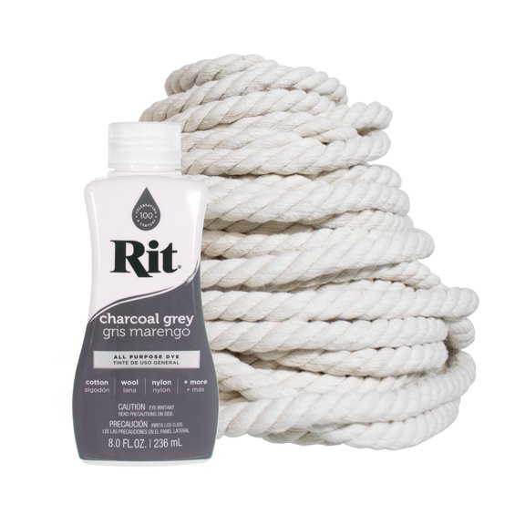 Dye Your Own Macrame Kit – Rit Dye & Cotton Rope – ½ & ¼ Inch – 8 Fluid Ounces – Arts and Craft DIY Decorations, Projects, & Gifts