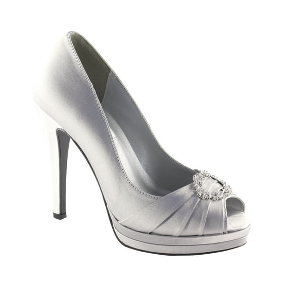dyeables women's gianna platform pump, silver, 5.5 m us