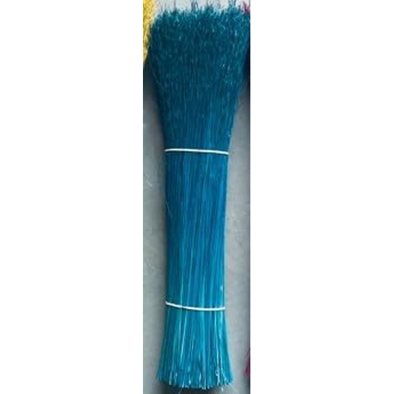 Dyed Broomcorn 20" Hurl for Broom Making and Crafting (Blue)