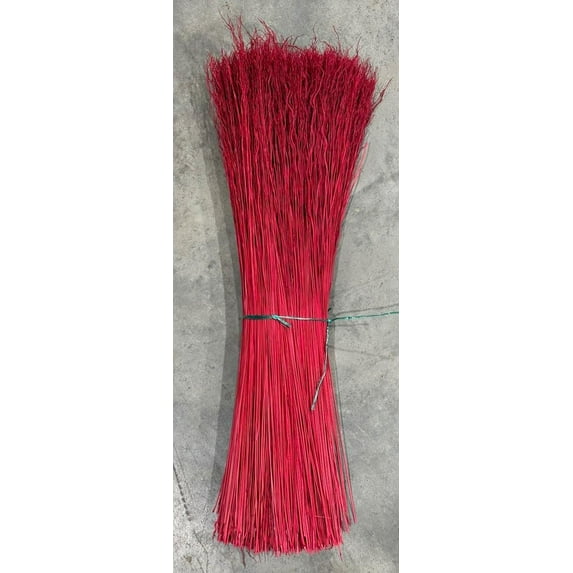 Dyed Broomcorn 20" Hurl for Broom Making and Crafting (Red)
