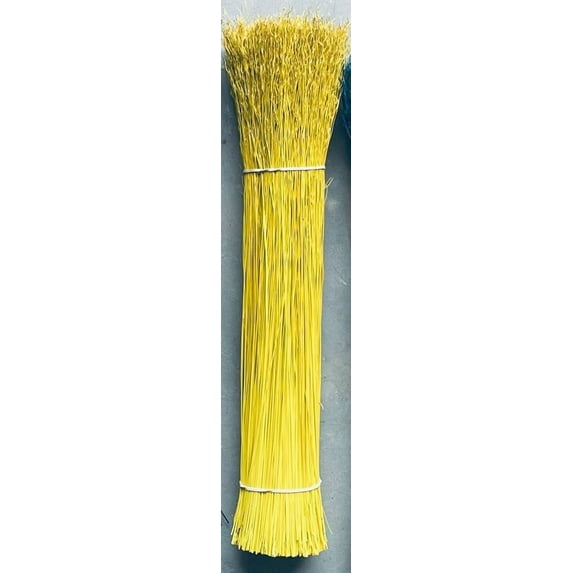 Dyed Broomcorn 20" Hurl for Broom Making and Crafting (Yellow)