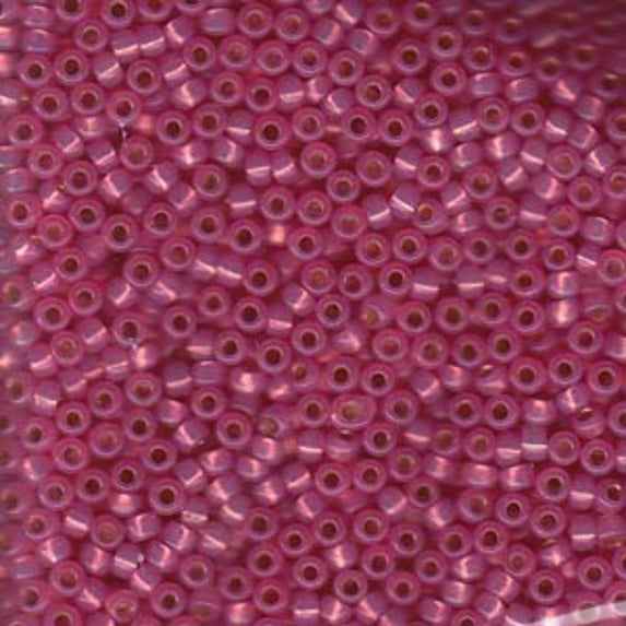 Dyed Dark Pink Silver-Lined Alabaster Miyuki Seed Beads 6/0 6-9556-TB